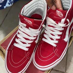 RED Vans Sk8-Hi Formula Canvas Skate Shoes